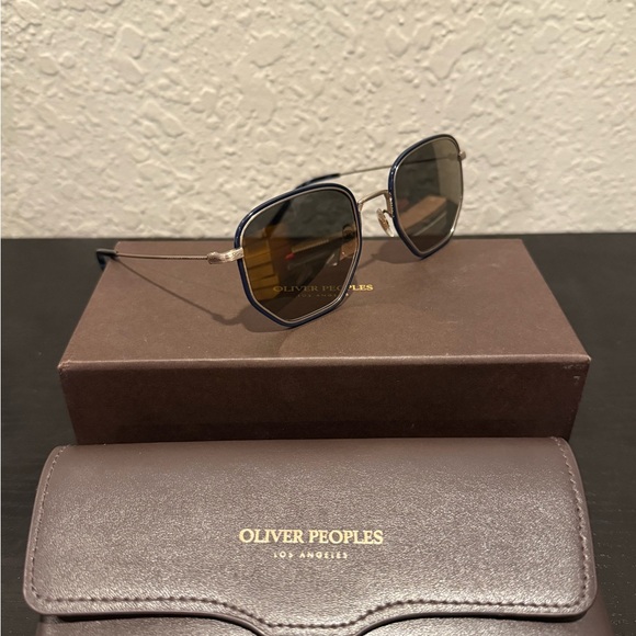 OLIVER PEOPLES ALLAND 50mm OV1233ST Blue Titanium Sunglasses Made In Japan